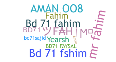 별명 - Bd71Fahim