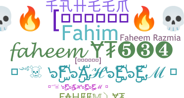 별명 - Faheem